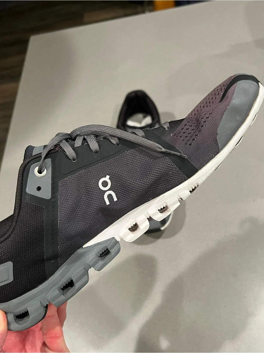 On Running Men’s Athletic Sneakers in Dark Gray and Black